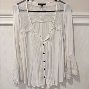 AE White Lace Blouse